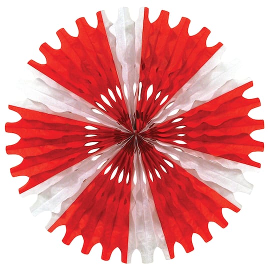 Beistle 25" Red & White Tissue Fans, 2ct. | Michaels®